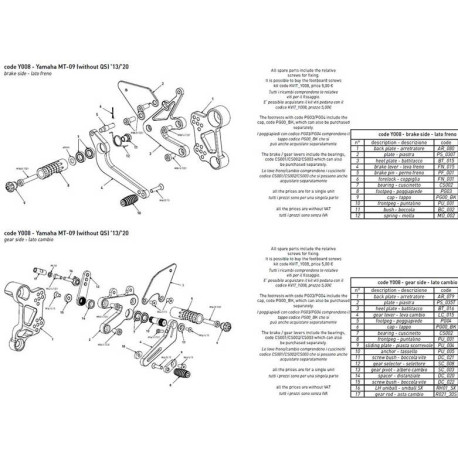 REAR SET INTERMEDIATE PLATE BONAMICI RACING SPARE PART